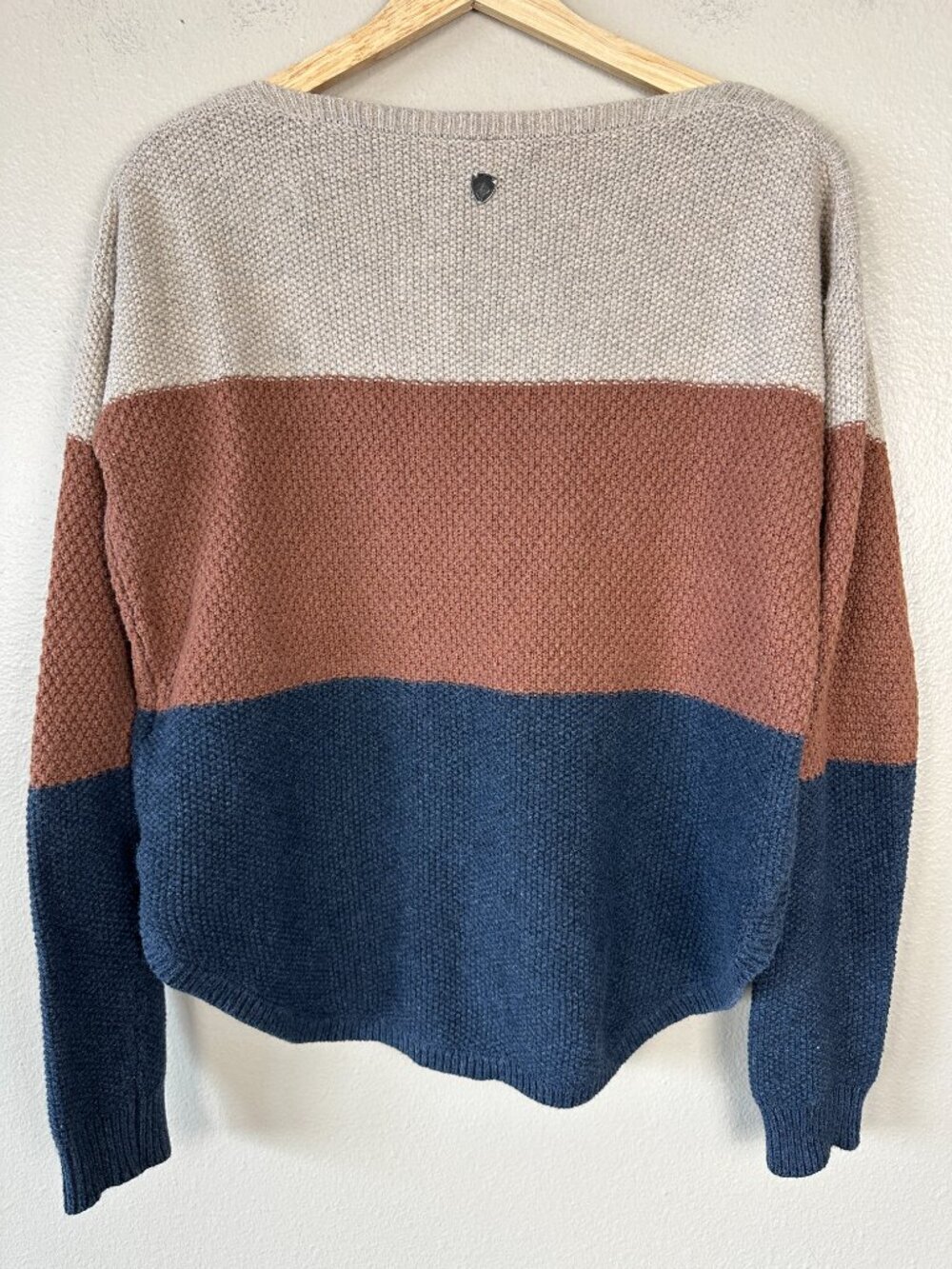 KÜHL Bella Stripe Sweater Women’s Large Colorblock Cream Rust Navy Blue - Picture 4 of 4
